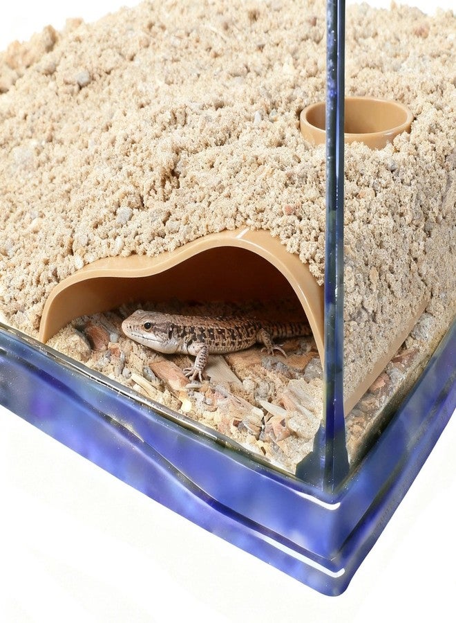Hollima Reptile Underground Corner Cave Viewing Hide Lizard Hognose Leopard Snake Gecko Hideout Habitat Tank Enrichment Reptile Decoration Accessories Toys Ornaments Supplies - Image 1